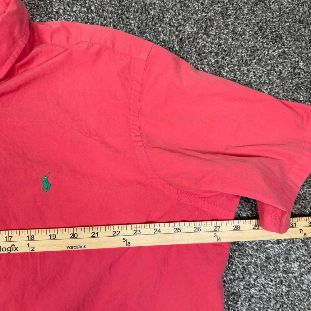 Ralph Lauren Mens XXL Classic Fit Short Sleeve Button Down Shirt Coral Pink - Picture 5 of 8